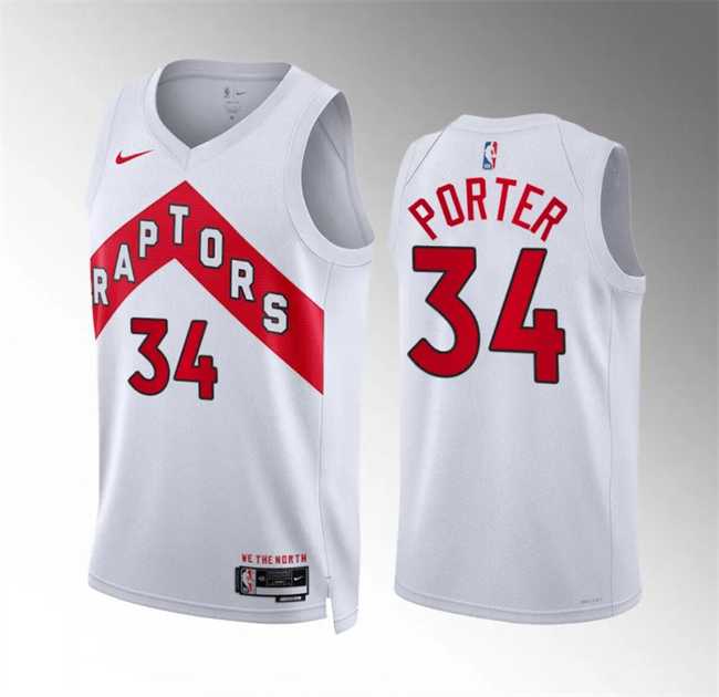 Men%27s Toronto Raptors #34 Jontay Porter White Association Edition Stitched Basketball Jersey Dzhi